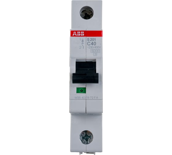 Автоматический модульный выключатель ABB 1п C S201 6кА 40А 2CDS251001R0404