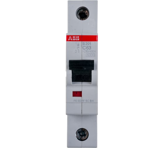 Автоматический модульный выключатель ABB 1п C S201 6кА 63А 2CDS251001R0634