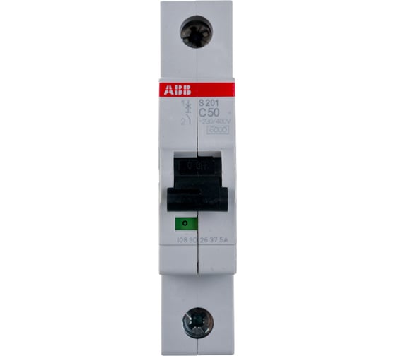 Автоматический модульный выключатель ABB 1п C S201 6кА 50А 2CDS251001R0504