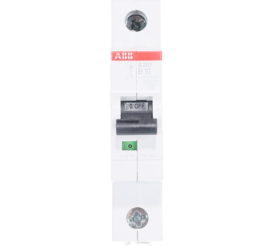 Автоматический модульный выключатель ABB 1п B S201 6кА 10А 2CDS251001R0105