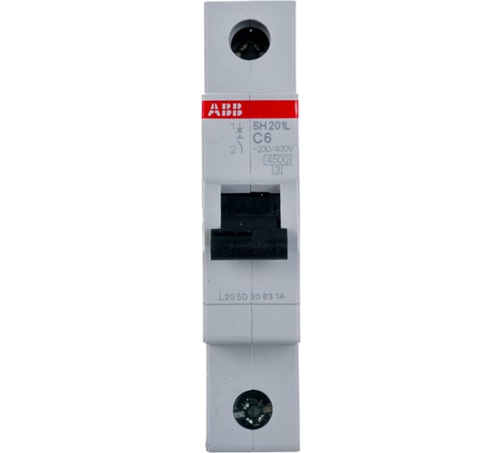 Автоматический модульный выключатель ABB 1п C SH201L 4.5кА 6А 2CDS241001R0064