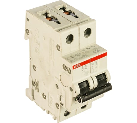 Автоматический модульный выключатель ABB 2п C S202 6кА 16А 2CDS252001R0164