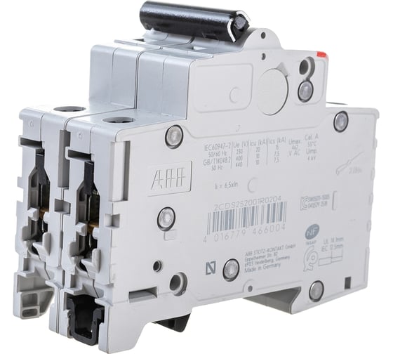 Автоматический модульный выключатель ABB 2п C S202 6кА 20А 2CDS252001R0204