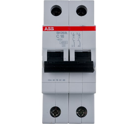 Автоматический модульный выключатель ABB 2п C SH202L 4.5кА 16А 2CDS242001R0164