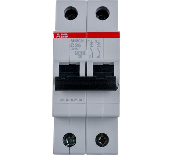 Автоматический модульный выключатель ABB 2п C SH202L 4.5кА 25А 2CDS242001R0254