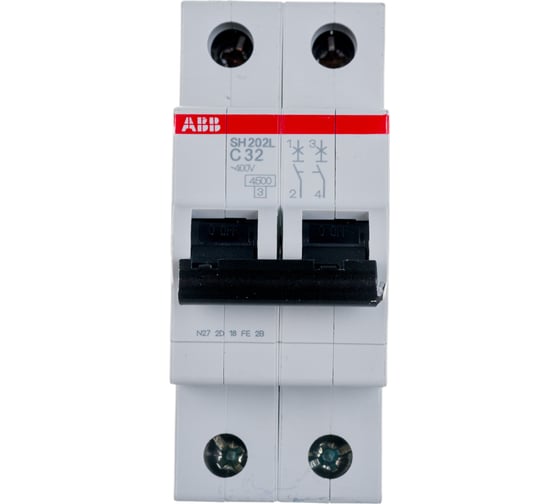 Автоматический модульный выключатель ABB 2п C SH202L 4.5кА 32А 2CDS242001R0324
