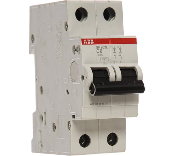 Автоматический модульный выключатель ABB 2п C SH202L 4.5кА 6А 2CDS242001R0064 1
