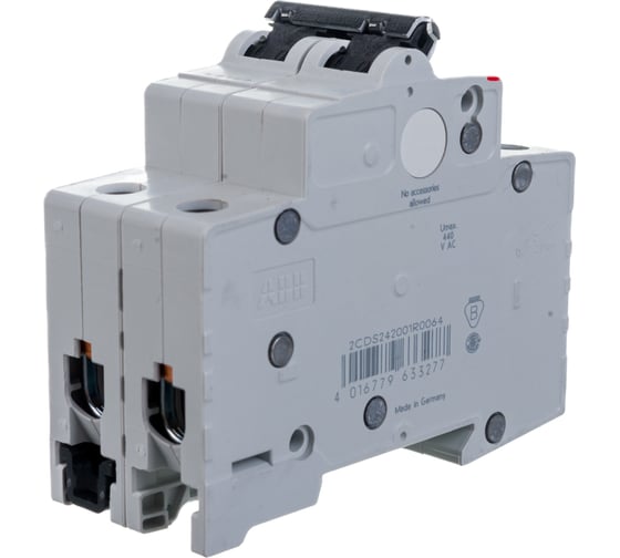 Автоматический модульный выключатель ABB 2п C SH202L 4.5кА 6А 2CDS242001R0064