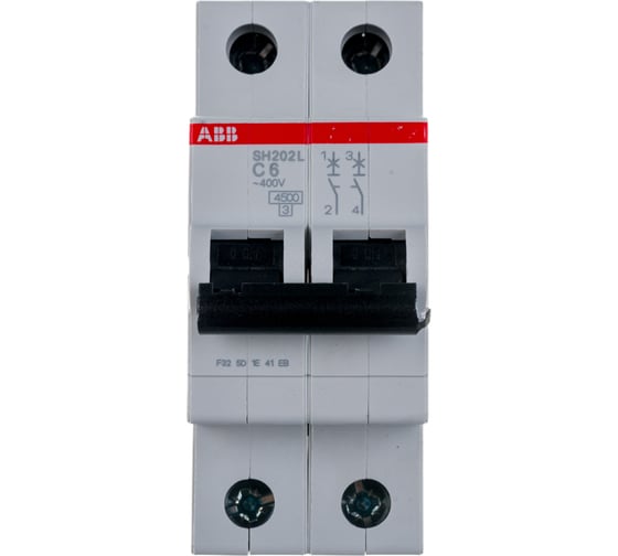 Автоматический модульный выключатель ABB 2п C SH202L 4.5кА 6А 2CDS242001R0064