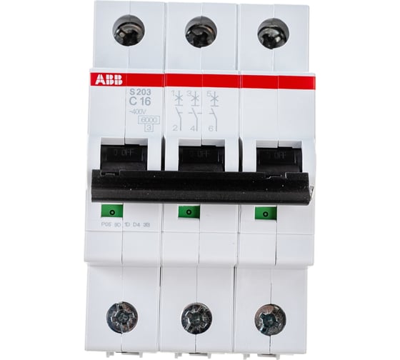 Автомат модульный ABB 3п C S203 6кА 16А 2CDS253001R0164 1