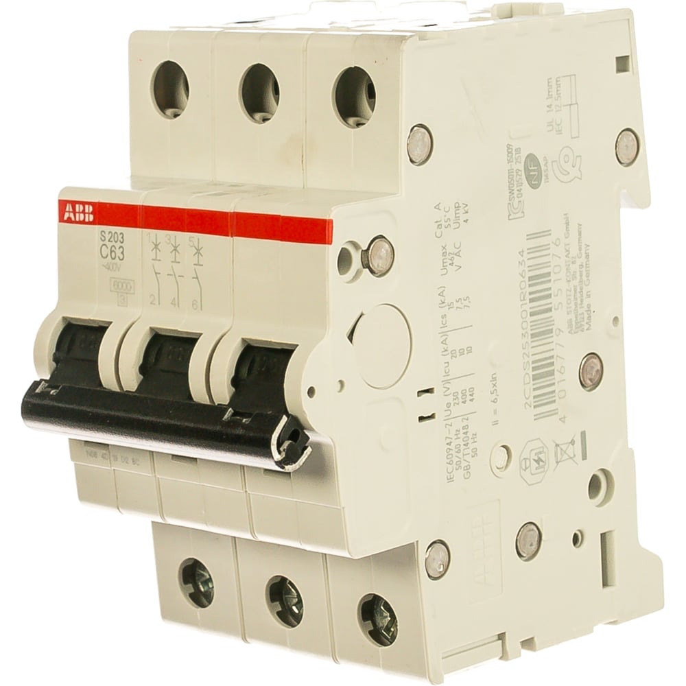 Автоматический модульный выключатель ABB 3п C S203 6кА 63А ...