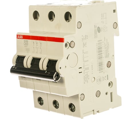 Автоматический модульный выключатель ABB 3п C S203 6кА 63А 2CDS253001R0634