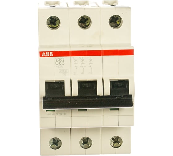 Автоматический модульный выключатель ABB 3п C S203 6кА 63А 2CDS253001R0634