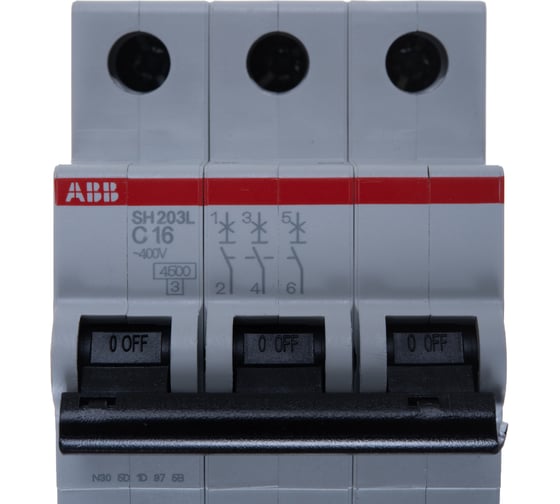 Автоматический модульный выключатель ABB 3п C SH203L 4.5кА 16А 2CDS243001R0164