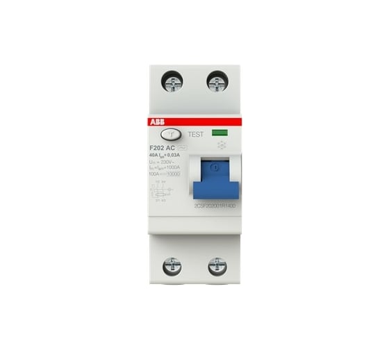 Устройство защитного отключения ABB 2п 40А 30мА F202 АС (ELC2CSF202001R1400) 2CSF202001R1400