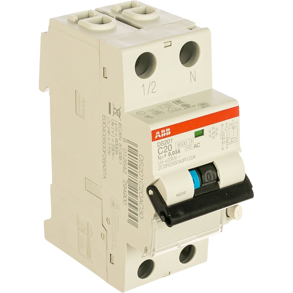 Автоматический выключатель дифференциального тока ABB 1п+N C 30mA AC .