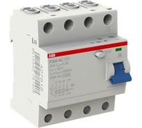 Выключатель дифференциального тока ABB 4п 25A 300mA тип AC F204 2CSF204001R3250