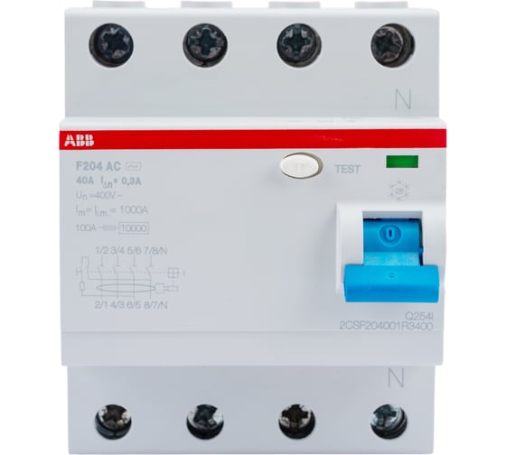 Выключатель дифференциального тока ABB 2CSF204001R3400 F204 4п AC 40A 300mA