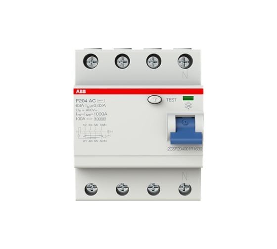 Выключатель дифференциального тока ABB 4п 63A 30mA тип AC F204 2CSF204001R1630