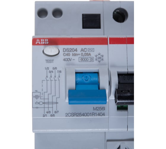 Автоматический выключатель дифференциального тока ABB 4п C 30mA AC 6kA DS204 40A 2CSR254001R1404