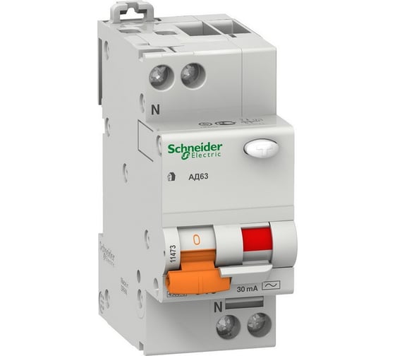 Дифференциальный автоматический выключатель Systeme Electric 1P+N 25А 30mA Домовой АД63 11474 1