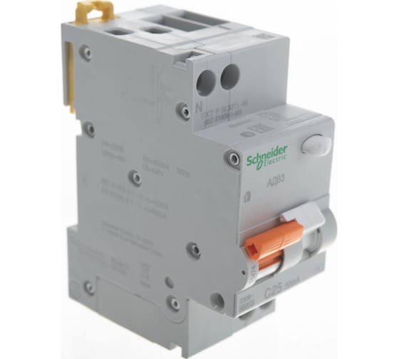 Дифференциальный автоматический выключатель Systeme Electric 1P+N 25А 30mA Домовой АД63 11474