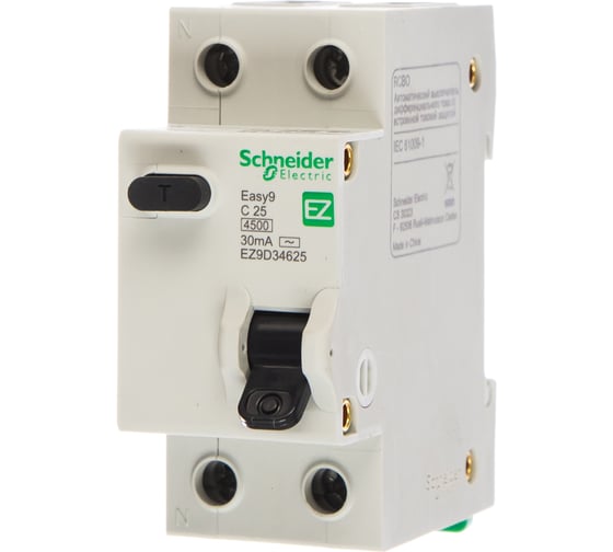 Дифавтомат EASY 9 1п+N С 25A 30mA AC 4.5кА Systeme Electric EZ9D34625