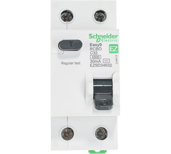 Автоматический выключатель дифференциального тока 1п+N С 32A 30mA AC 4.5кА EASY 9 Schneider Electric EZ9D34632