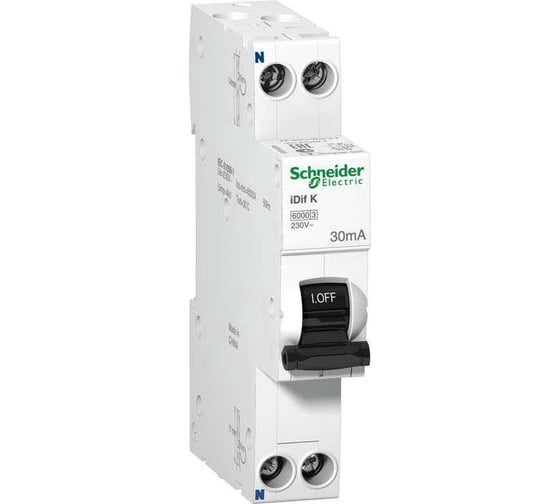Дифавтомат Acti 9 iDif K 2п C 25A 30мА AC 6кА Systeme Electric A9D63625