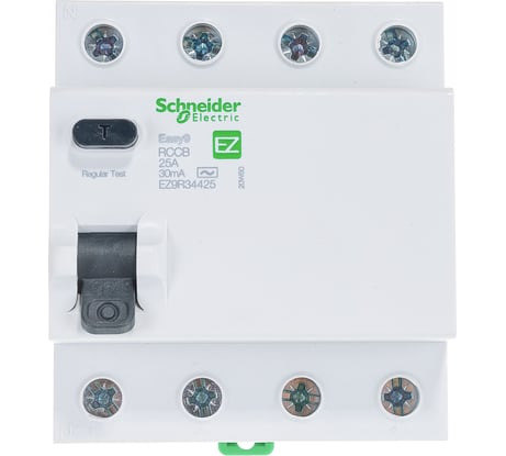 Выключатель дифференциального тока Schneider Electric 4п 25A 30mA тип AC EASY 9 SchE EZ9R34425
