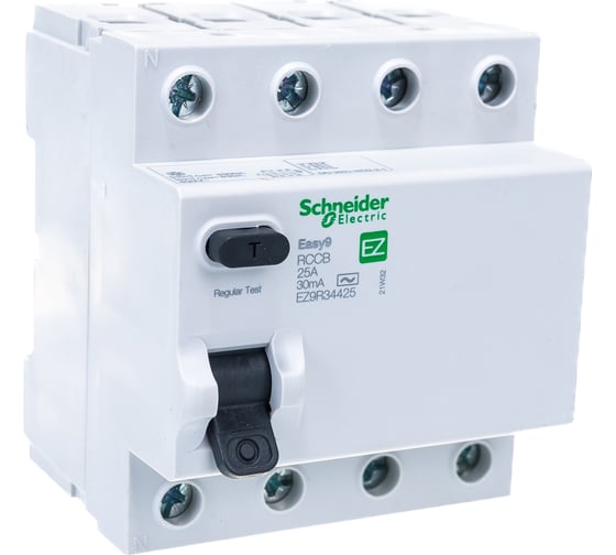 Выключатель дифференциального тока Schneider Electric 4п 25A 30mA тип AC EASY 9 SchE EZ9R34425