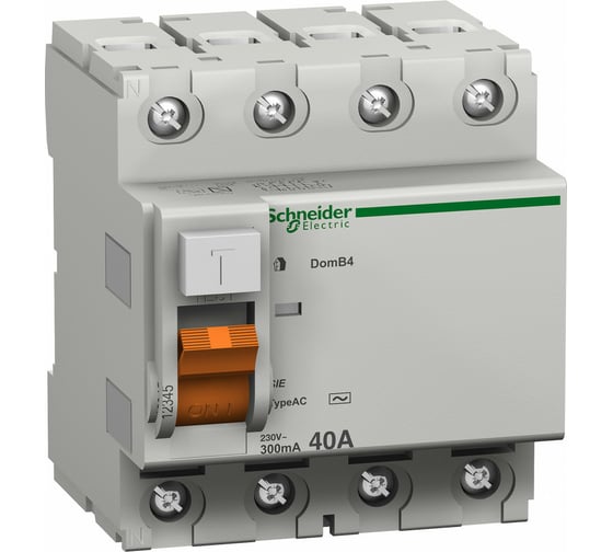 Выключатель дифференциального тока Systeme Electric 11468 ВД63 Домовой 4п 63A 300mA AC 1