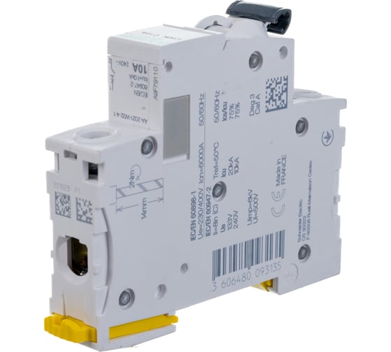 Автоматический модульный выключатель Acti9 iC60N 1п C 10А 6кА Systeme Electric A9F79110