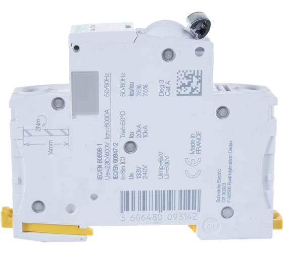 Автоматический модульный выключатель Acti9 iC60N 1п C 16А 6кА Systeme Electric A9F79116