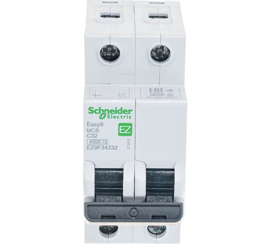 Автоматический модульный выключатель EASY 9 2п C 32А 4.5кА Systeme Electric EZ9F34232