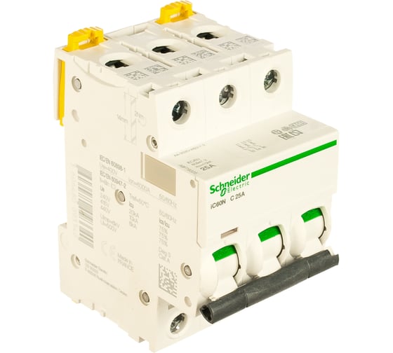 Автомат модульный Acti9 iC60N 3п C 25А 6кА Systeme Electric A9F79325 1