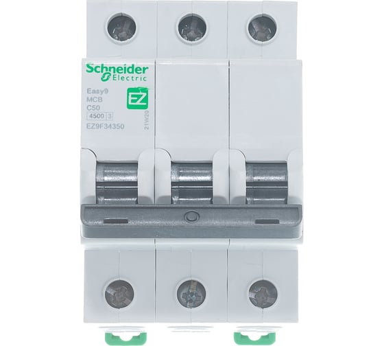 Автоматический модульный выключатель Schneider Electric EASY 9 3п C 50А 4.5кА EZ9F34350