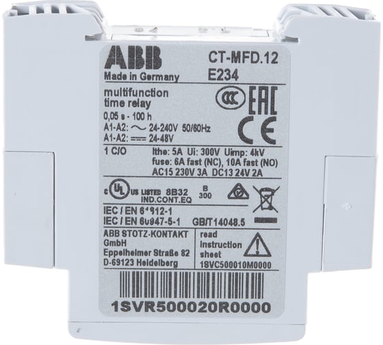 Реле времени CT-MFD 0.05с-100ч 1ПК ABB 1SVR500020R0000