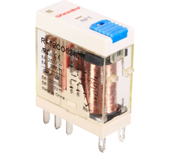 Реле Shenler 2c 115v ac + светодиод + тест-кнопка RFT2CO615LT