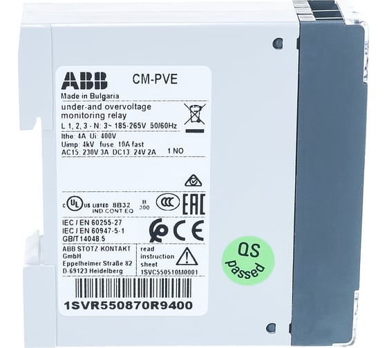 Реле контроля напряжения CM-PVE ABB 1SVR550870R9400