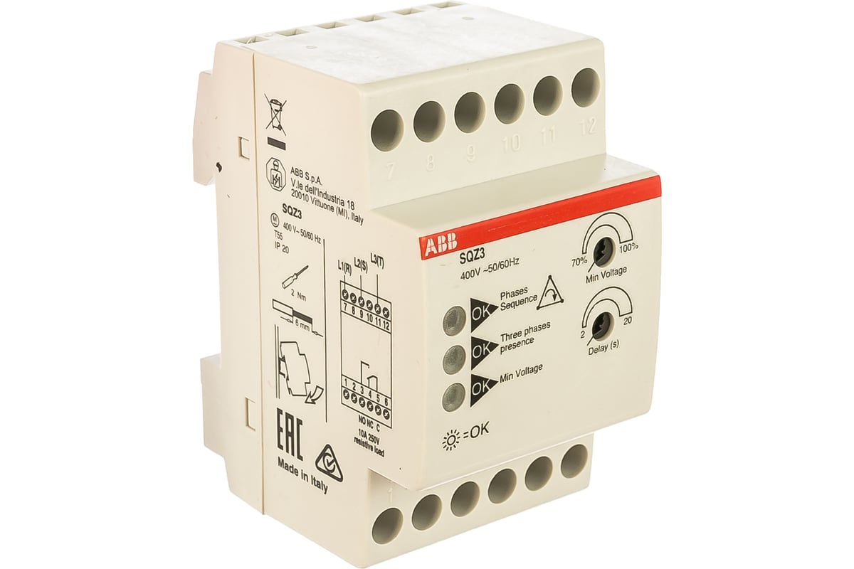 Реле перекоса фаз и падения напряжения SQZ3 ABB 2CSM111310R1331