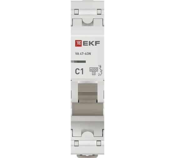 Автоматический выключатель EKF 1P 1А (C) 6кА ВА 47-63N PROxima M636101C