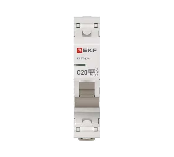 Автоматический выключатель EKF 1P 20А (C) 6кА ВА 47-63N PROxima M636120C