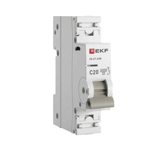 Автоматический выключатель EKF 1P 20А (C) 6кА ВА 47-63N PROxima M636120C