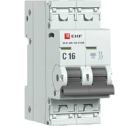 Автоматический выключатель EKF 2P 16А (C) 6кА ВА 47-63N PROxima M636216C 25557171