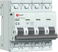 Автоматический выключатель EKF 4P 4А (C) 6кА ВА 47-63N PROxima M636404C
