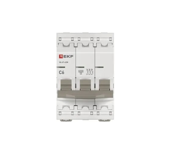 Автоматический выключатель EKF 3P 6А (C) 6кА ВА 47-63N PROxima M636306C