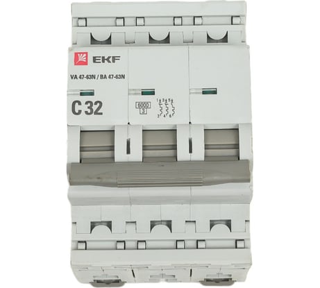 Автоматический выключатель EKF 3P 32А (C) 6кА ВА 47-63N PROxima M636332C