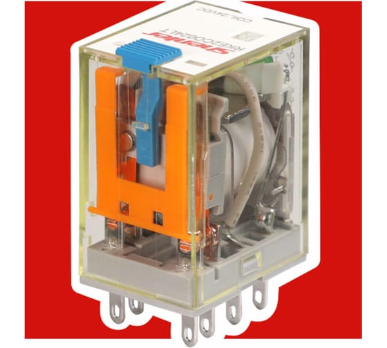Реле Shenler 2c 24v dc + светодиод + тест-кнопка RKE2CO024LT