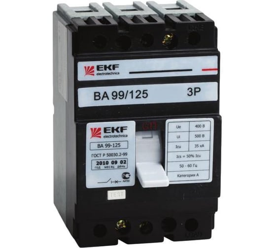 Автоматический выключатель EKF 3п ВА-99 125/80А mccb99-125-80